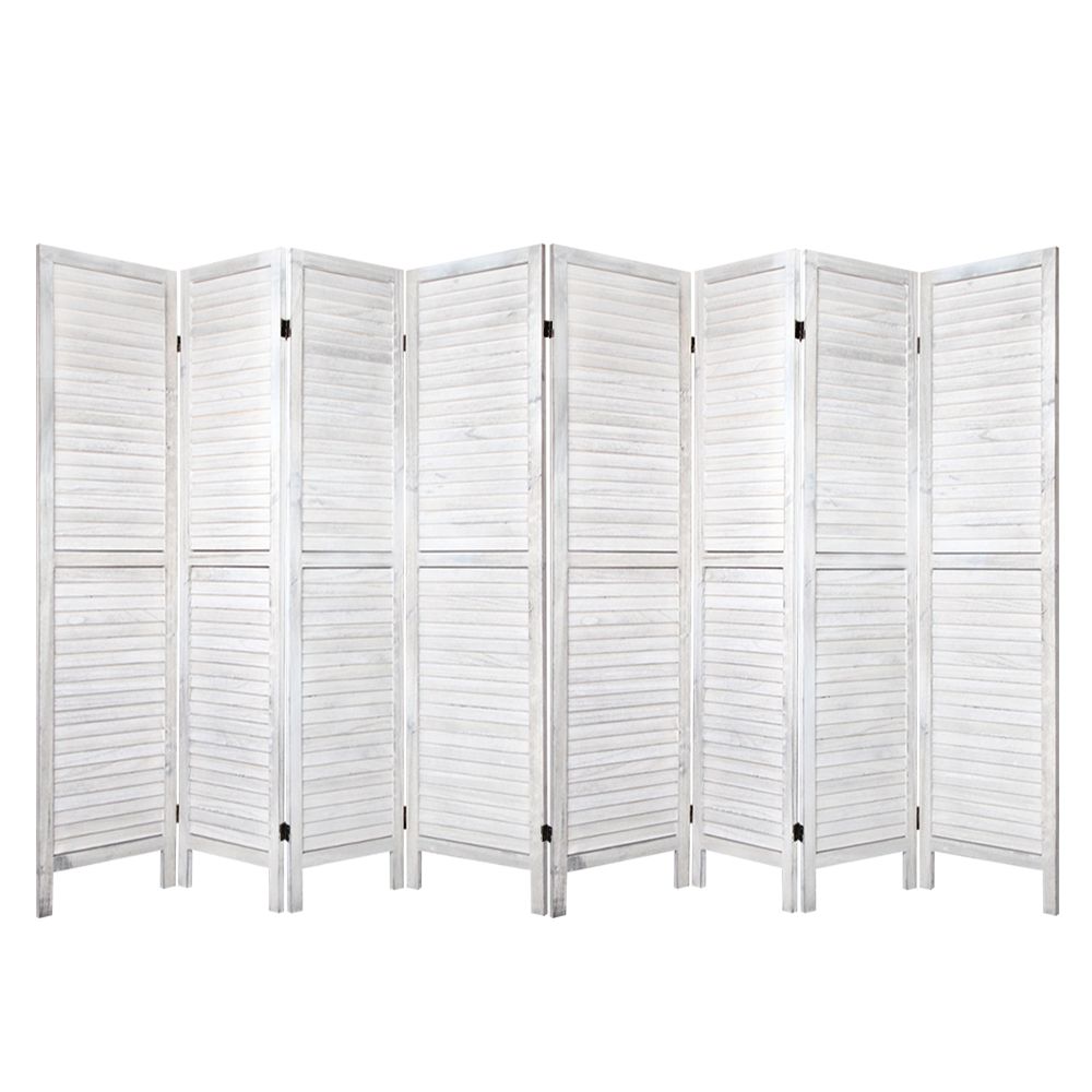 Artiss Room Divider Screen 8 Panel Privacy Wood Dividers Stand Bed Timber White-Furniture > Living Room-PEROZ Accessories