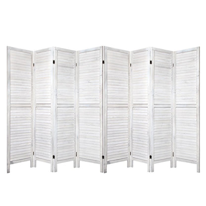Artiss Room Divider Screen 8 Panel Privacy Wood Dividers Stand Bed Timber White-Furniture > Living Room-PEROZ Accessories