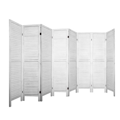 Artiss Room Divider Screen 8 Panel Privacy Wood Dividers Stand Bed Timber White-Furniture > Living Room-PEROZ Accessories