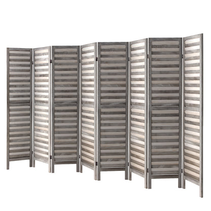 Artiss 8 Panel Room Divider Screen 326x170cm Louver Grey-Furniture &gt; Bedroom &gt; Room Dividers-PEROZ Accessories