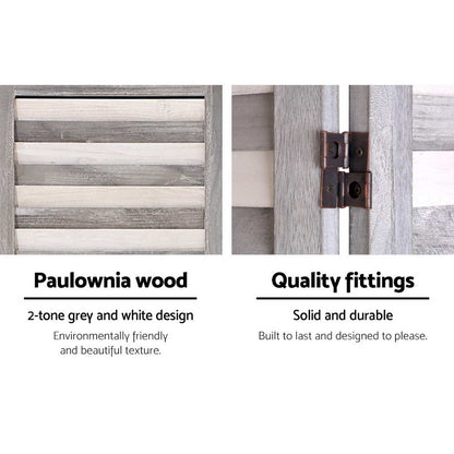 Artiss 8 Panel Room Divider Screen 326x170cm Louver Grey-Furniture &gt; Bedroom &gt; Room Dividers-PEROZ Accessories