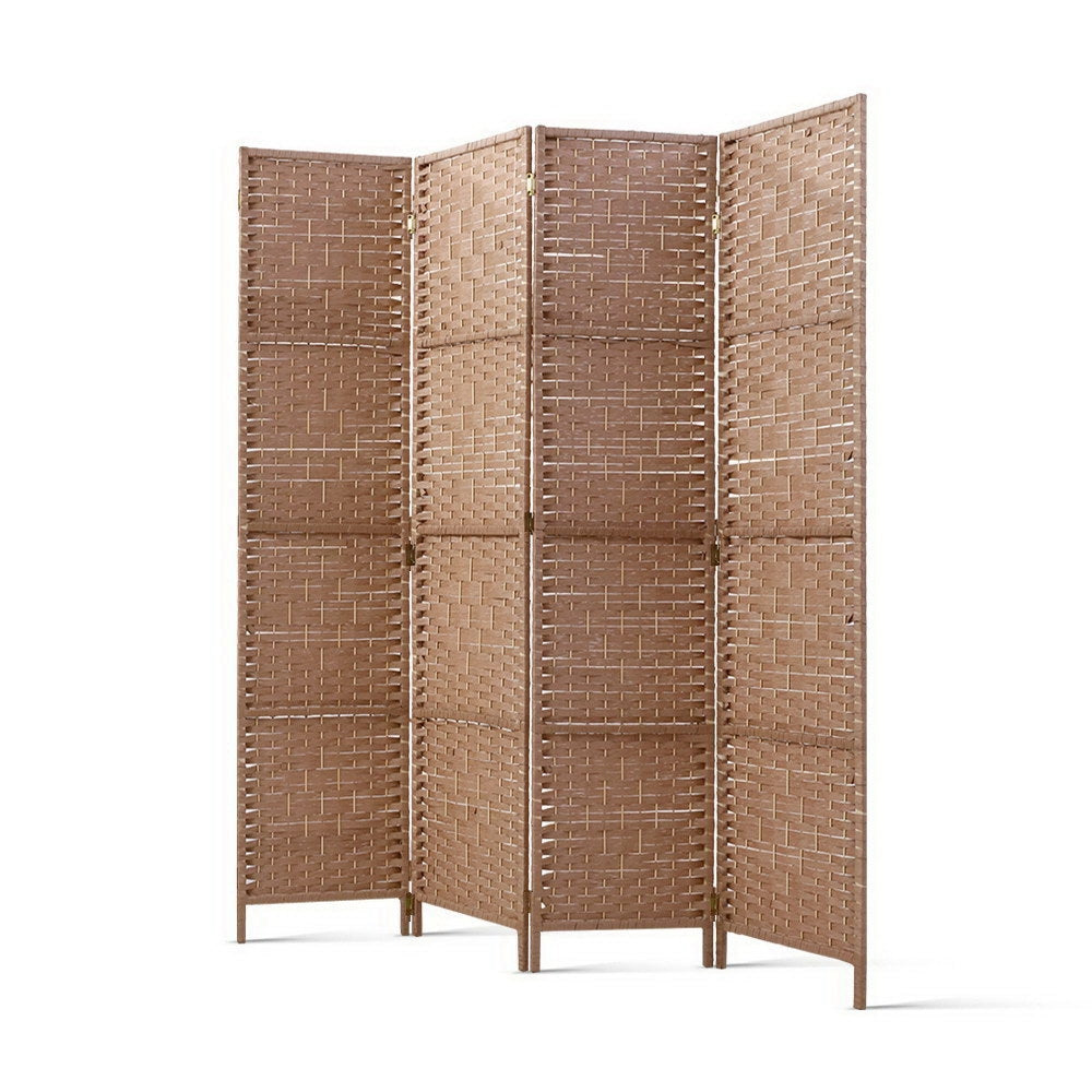 Artiss 4 Panel Room Divider Screen Privacy Timber Foldable Dividers Stand Natural-Furniture &gt; Living Room-PEROZ Accessories