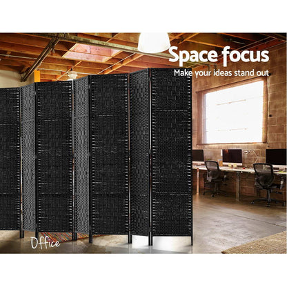 Artiss 8 Panel Room Divider Screen Privacy Timber Foldable Dividers Stand Black-Furniture &gt; Living Room-PEROZ Accessories
