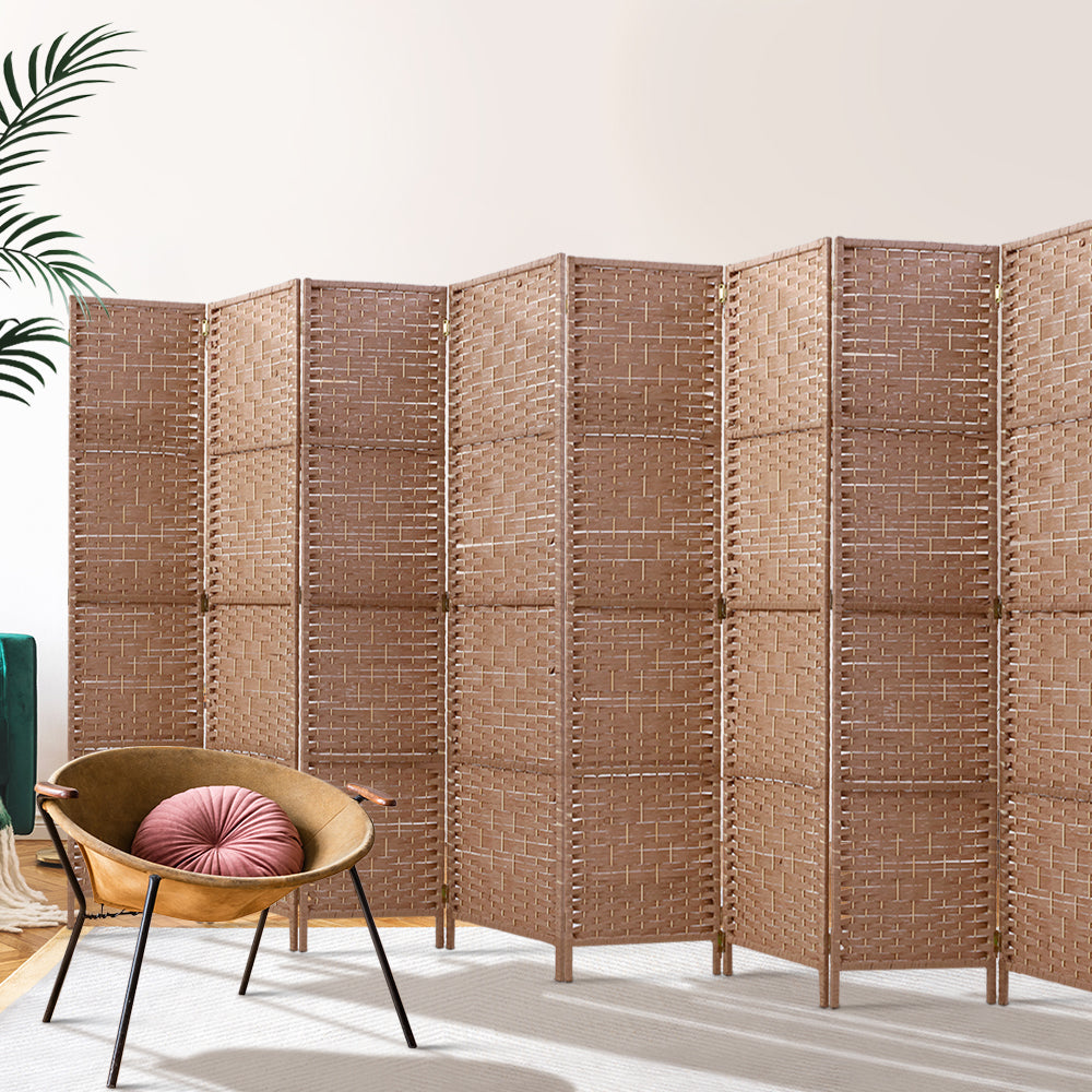 Artiss 8 Panel Room Divider Screen Privacy Timber Foldable Dividers Stand Natural-Furniture &gt; Living Room-PEROZ Accessories