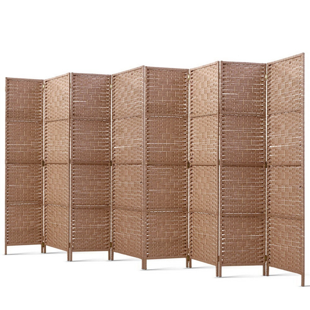Artiss 8 Panel Room Divider Screen Privacy Timber Foldable Dividers Stand Natural-Furniture &gt; Living Room-PEROZ Accessories
