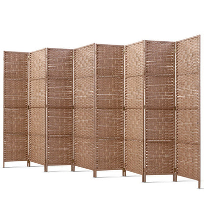 Artiss 8 Panel Room Divider Screen Privacy Timber Foldable Dividers Stand Natural-Furniture &gt; Living Room-PEROZ Accessories