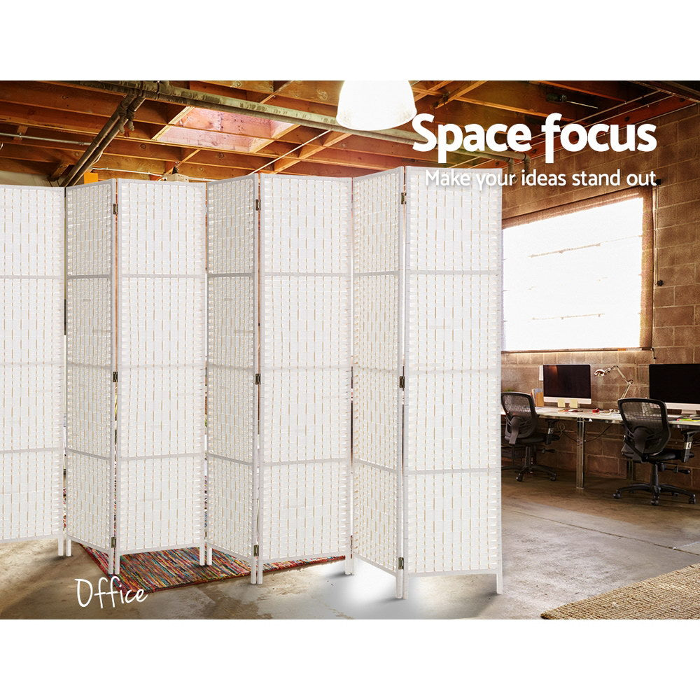 Artiss 8 Panel Room Divider Screen Privacy Timber Foldable Dividers Stand White-Furniture &gt; Living Room-PEROZ Accessories