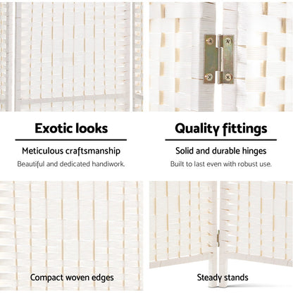 Artiss 8 Panel Room Divider Screen Privacy Timber Foldable Dividers Stand White-Furniture &gt; Living Room-PEROZ Accessories