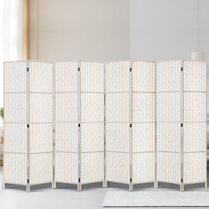 Artiss 8 Panel Room Divider Screen Privacy Timber Foldable Dividers Stand White-Furniture &gt; Living Room-PEROZ Accessories