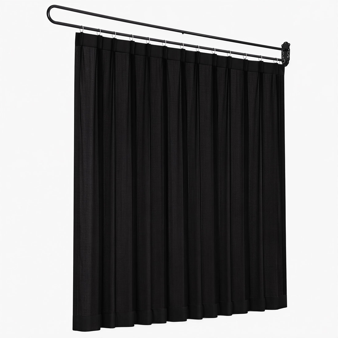 Artiss Room Divider Wall Mounted Hanging Curtain Partition Screen Black 200x220cm-Furniture > Bedroom > Room Dividers-PEROZ Accessories