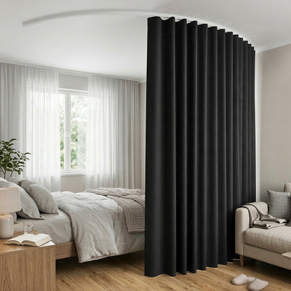 Artiss Room Divider Curtain Ceiling Mounted Track Sets Flexible Black-Furniture > Bedroom > Room Dividers-PEROZ Accessories