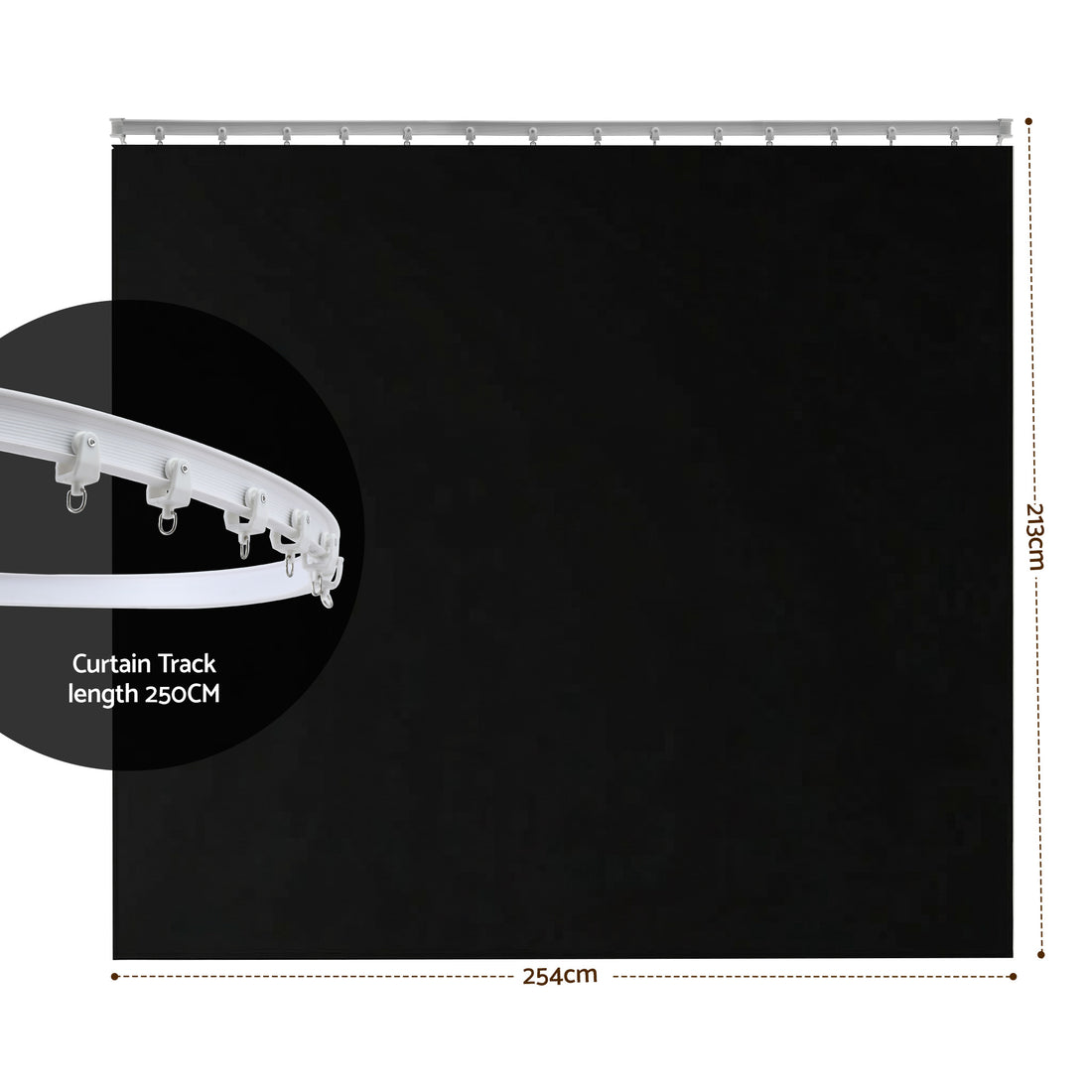 Artiss Room Divider Curtain Ceiling Mounted Track Sets Flexible Black-Furniture > Bedroom > Room Dividers-PEROZ Accessories