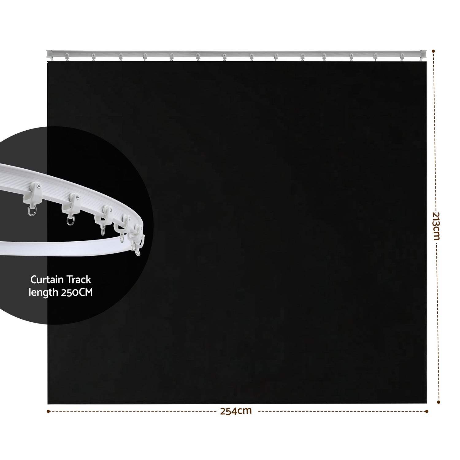 Artiss Room Divider Curtain Ceiling Mounted Track Sets Flexible Black-Furniture > Bedroom > Room Dividers-PEROZ Accessories