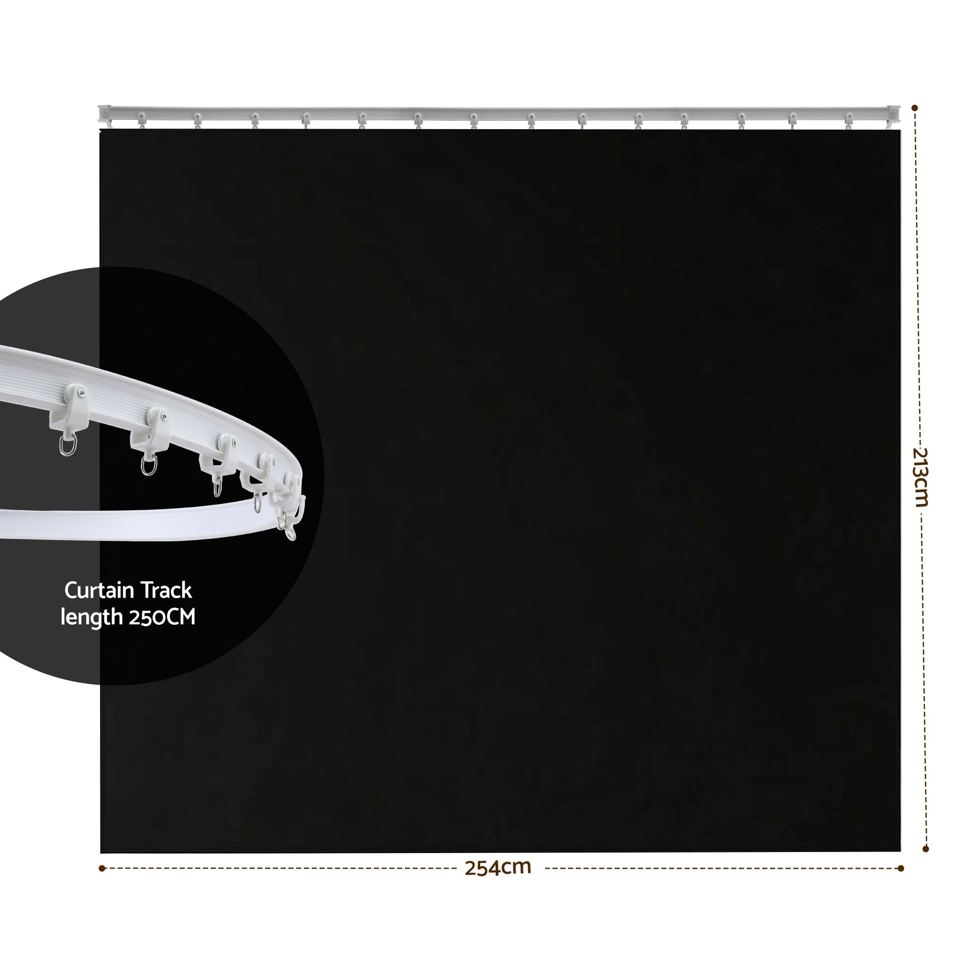 Artiss Room Divider Curtain Ceiling Mounted Track Sets Flexible Black-Furniture > Bedroom > Room Dividers-PEROZ Accessories