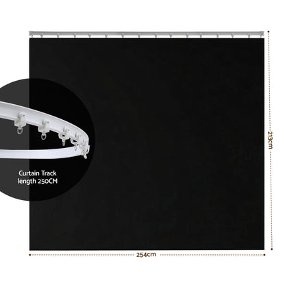 Artiss Room Divider Curtain Ceiling Mounted Track Sets Flexible Black-Furniture > Bedroom > Room Dividers-PEROZ Accessories