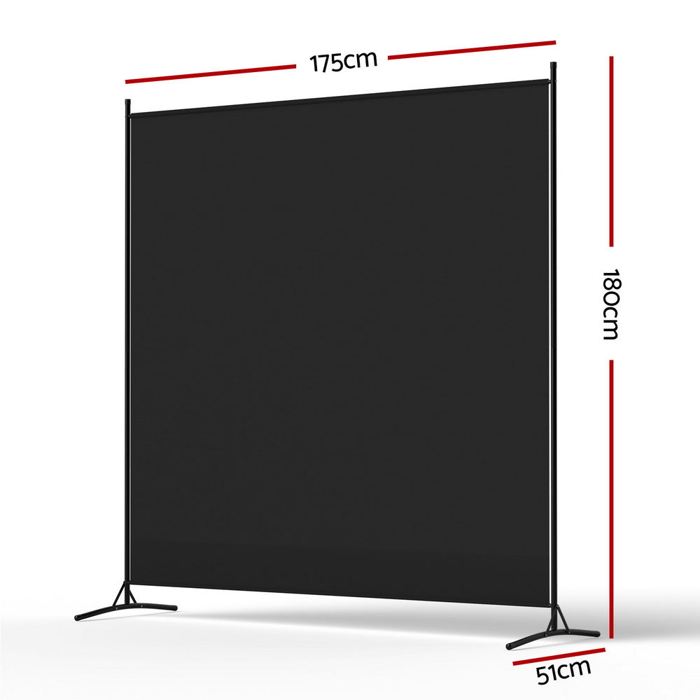 Artiss Room Divider Screen 175x180cm Fabric Black-Furniture &gt; Bedroom &gt; Room Dividers-PEROZ Accessories