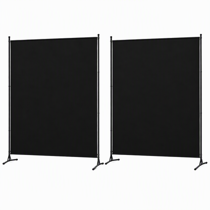 Artiss Room Divider Set of 2 Privacy Screen Fabric Room Separator Partition 175x180cm Black