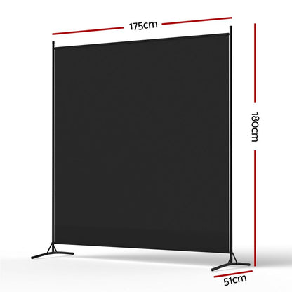 Artiss Room Divider Set of 2 Privacy Screen Fabric Room Separator Partition 175x180cm Black