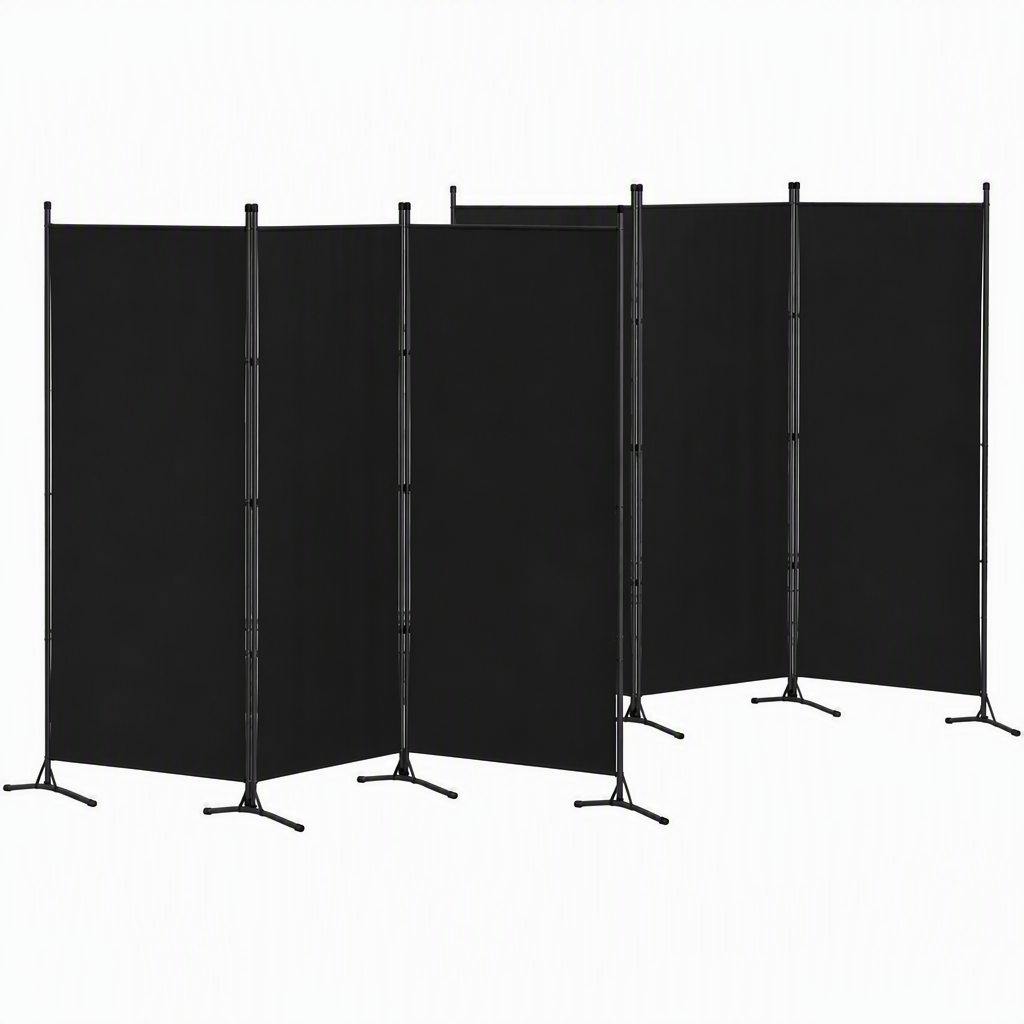 Artiss 3 Panel Room Divider Set of 2 Folding Privacy Screen Fabric Room Separator Partition Black-Furniture > Bedroom > Room Dividers-PEROZ Accessories