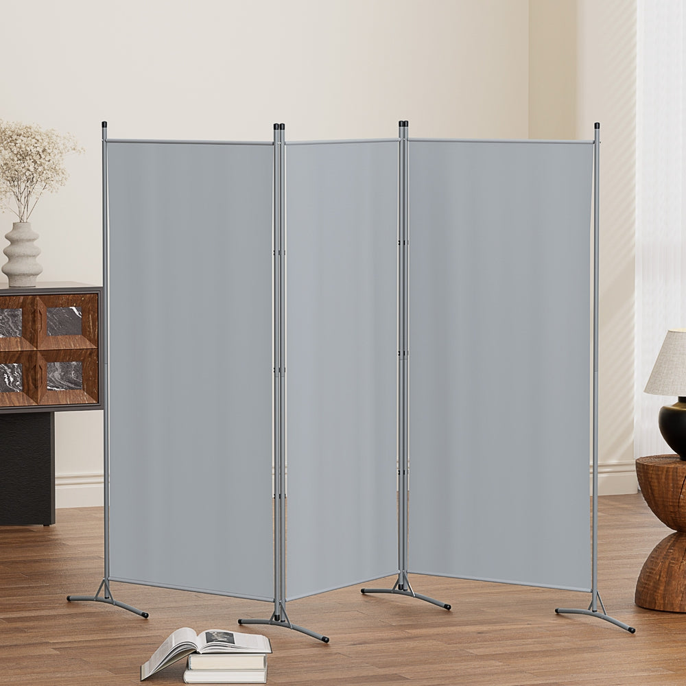 Artiss 3 Panel Room Divider Screen 260x180cm Fabric Grey-Furniture &gt; Bedroom &gt; Room Dividers-PEROZ Accessories