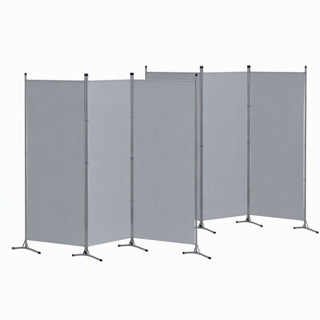 Artiss 3 Panel Room Divider Set of 2 Folding Privacy Screen Fabric Room Separator Partition Grey-Furniture > Bedroom > Room Dividers-PEROZ Accessories
