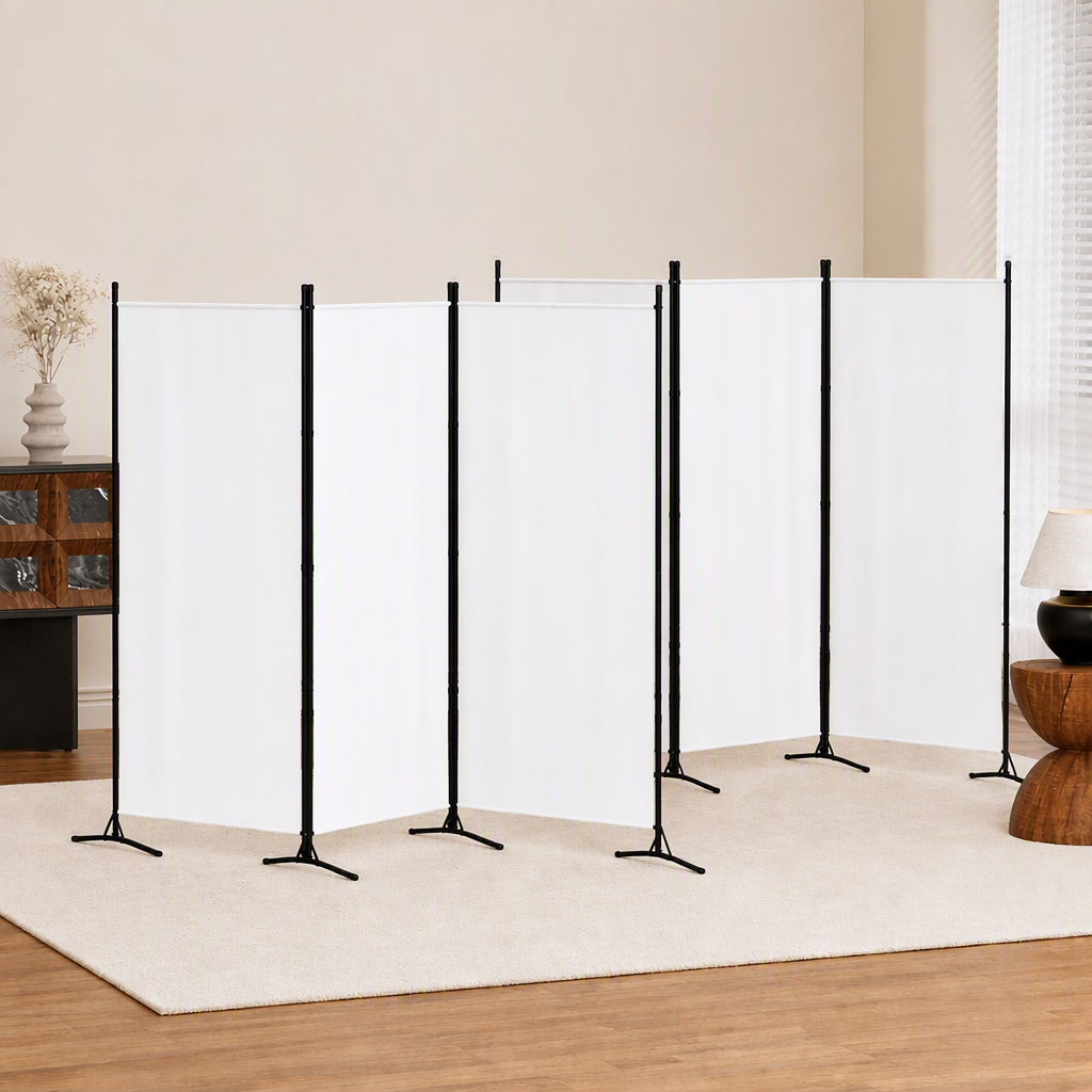 Artiss 3 Panel Room Divider Set of 2 Folding Privacy Screen Fabric Room Separator Partition White-Furniture > Bedroom > Room Dividers-PEROZ Accessories