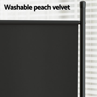 Artiss 4 Panel Room Divider Screen 345x180cm Fabric Black-Furniture &gt; Bedroom-PEROZ Accessories