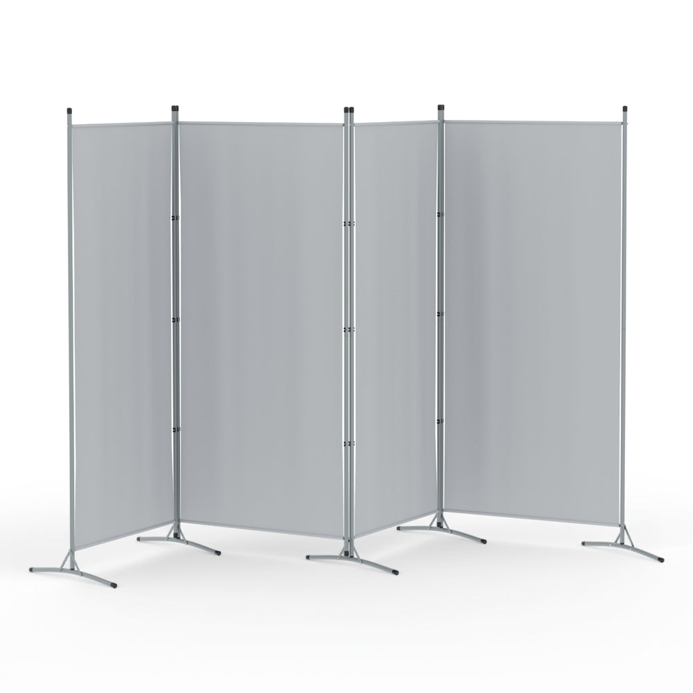 Artiss 4 Panel Room Divider Screen 345x180cm Fabric Grey-Furniture &gt; Bedroom &gt; Room Dividers-PEROZ Accessories