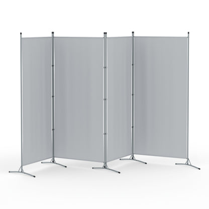 Artiss 4 Panel Room Divider Screen 345x180cm Fabric Grey-Furniture &gt; Bedroom &gt; Room Dividers-PEROZ Accessories