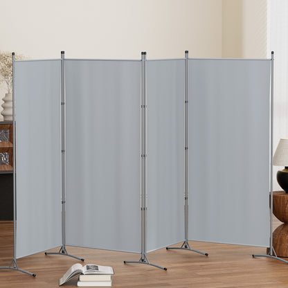 Artiss 4 Panel Room Divider Screen 345x180cm Fabric Grey-Furniture &gt; Bedroom &gt; Room Dividers-PEROZ Accessories