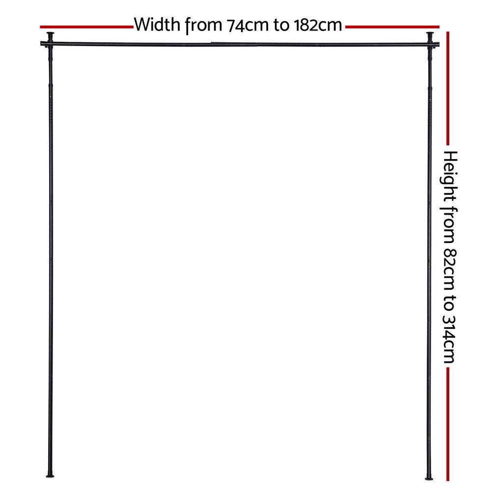 Artiss Room Divider Curtain Rod Extendable Black-Furniture &gt; Bedroom &gt; Room Dividers-PEROZ Accessories