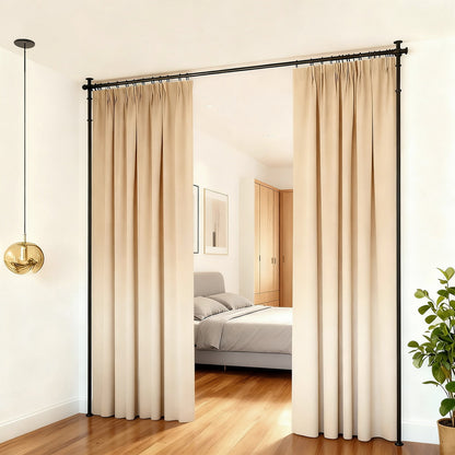 Artiss Room Divider Curtain Rod Extendable Black-Furniture &gt; Bedroom &gt; Room Dividers-PEROZ Accessories