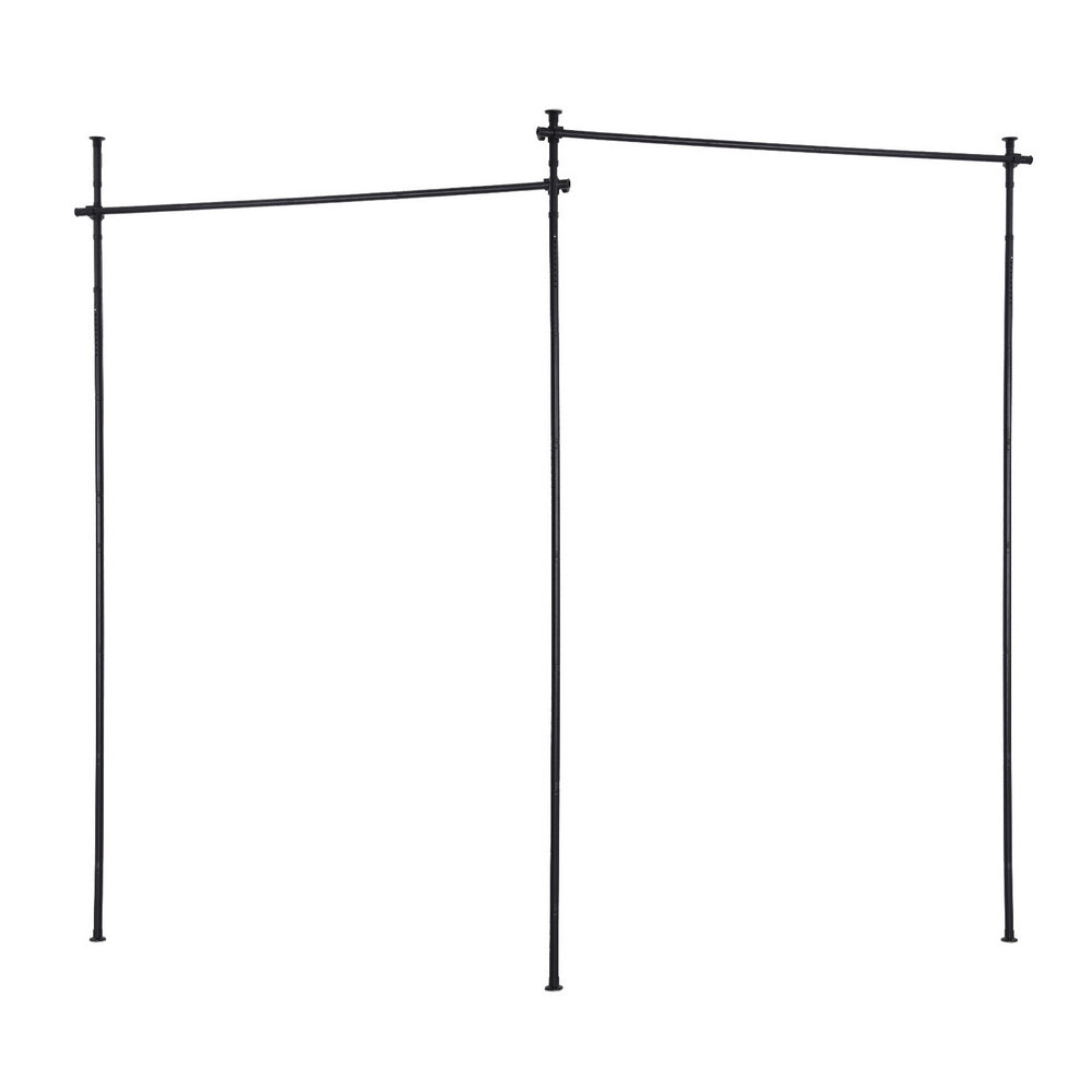 Artiss Room Divider Curtain Rod Extendable Black-Furniture &gt; Bedroom &gt; Room Dividers-PEROZ Accessories