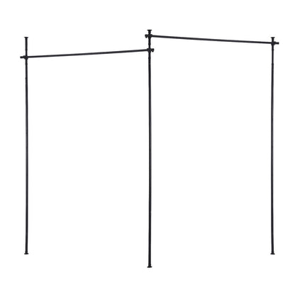 Artiss Room Divider Curtain Rod Extendable Black-Furniture &gt; Bedroom &gt; Room Dividers-PEROZ Accessories