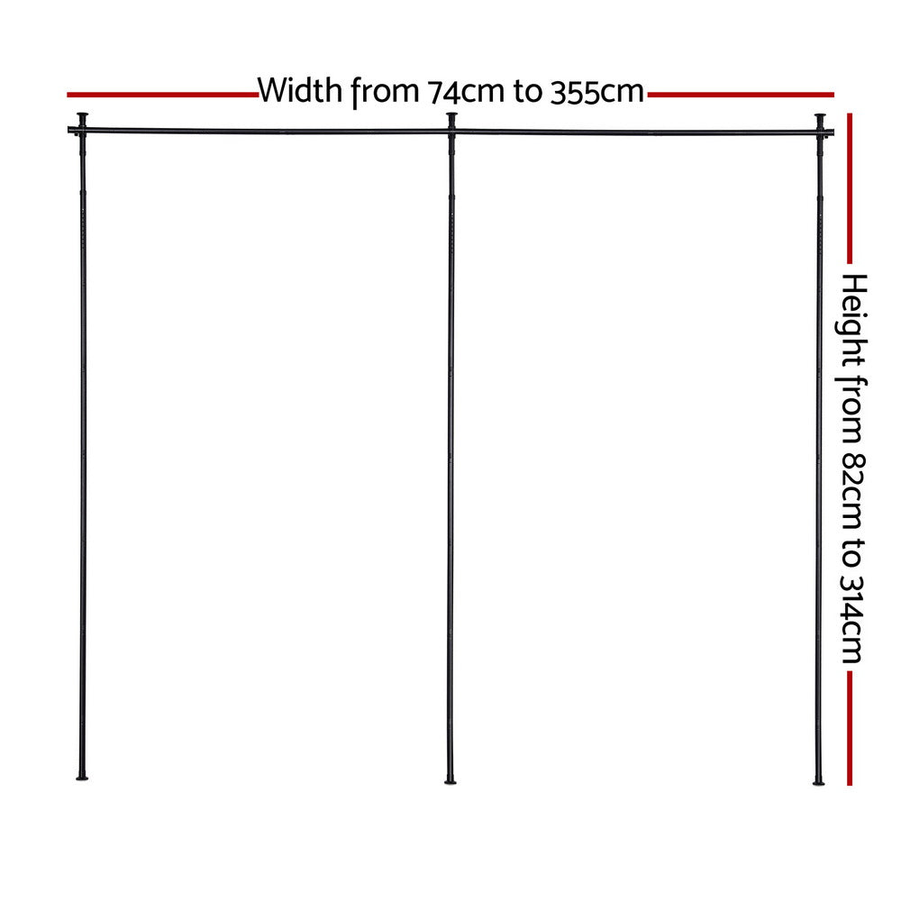 Artiss Room Divider Curtain Rod Extendable Black-Furniture &gt; Bedroom &gt; Room Dividers-PEROZ Accessories