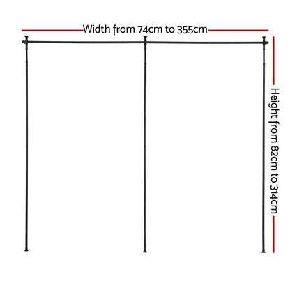 Artiss Room Divider Curtain Rod Extendable Black-Furniture &gt; Bedroom &gt; Room Dividers-PEROZ Accessories