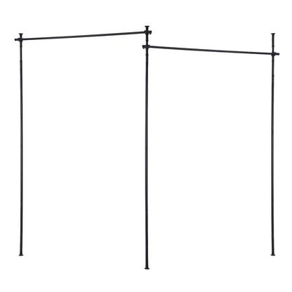 Artiss Room Divider Curtain Rod Extendable Black-Furniture &gt; Bedroom &gt; Room Dividers-PEROZ Accessories