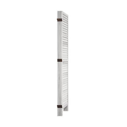 Oikiture 4 Panel Room Divider Timber Wooden Fold White-Room Dividers-PEROZ Accessories