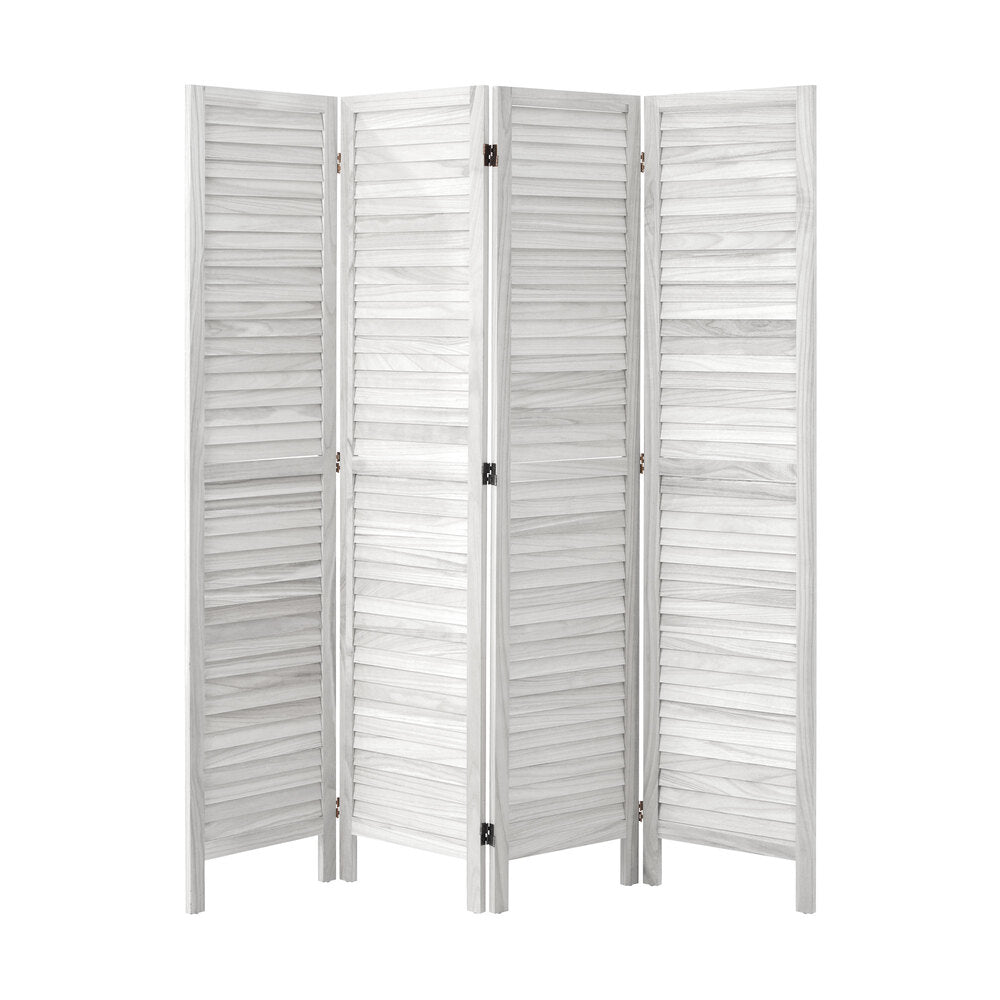Oikiture 4 Panel Room Divider Timber Wooden Fold White-Room Dividers-PEROZ Accessories