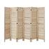 Oikiture 6 Panel Room Divider Timber Wooden Natural-Room Dividers-PEROZ Accessories