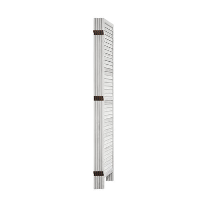 Oikiture 6 Panel Room Divider Timber Wooden Fold White-Room Dividers-PEROZ Accessories