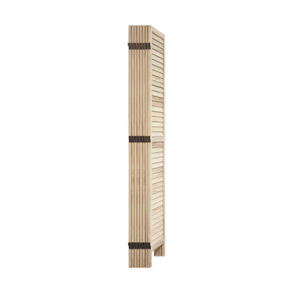 Oikiture 8 Panel Room Divider Timber Wooden Natural-Room Dividers-PEROZ Accessories