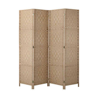 Oikiture 4 Panel Room Divider Privacy Screen Wood-Room Divider-PEROZ Accessories