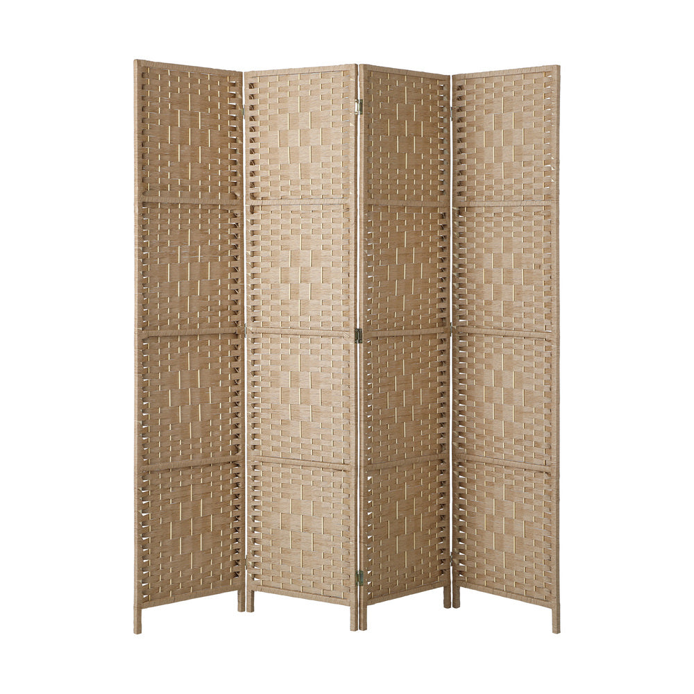Oikiture 4 Panel Room Divider Privacy Screen Wood-Room Divider-PEROZ Accessories