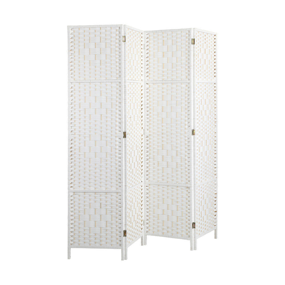 Oikiture 4 Panel Room Divider Privacy Screen White-Room Divider-PEROZ Accessories