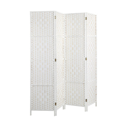 Oikiture 4 Panel Room Divider Privacy Screen White-Room Divider-PEROZ Accessories