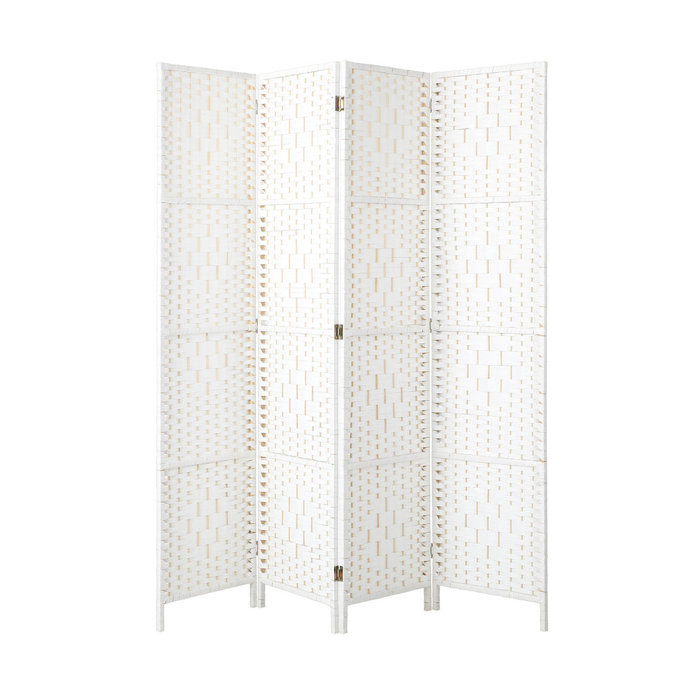 Oikiture 4 Panel Room Divider Privacy Screen White-Room Divider-PEROZ Accessories