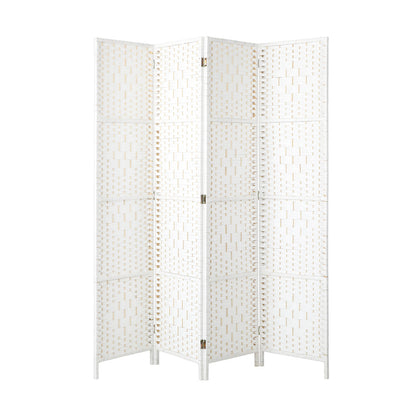 Oikiture 4 Panel Room Divider Privacy Screen White-Room Divider-PEROZ Accessories