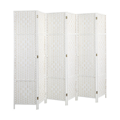 Oikiture 6 Panel Room Divider Privacy Screen White-Room Divider-PEROZ Accessories