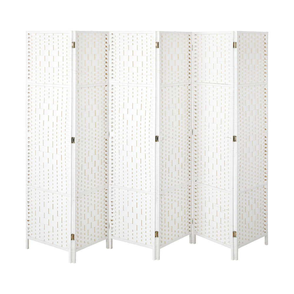 Oikiture 6 Panel Room Divider Privacy Screen White-Room Divider-PEROZ Accessories